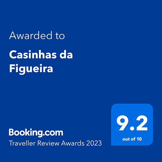 Booking.com award Casinhas da Figueira 9.2 out of 10